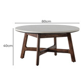 Bayview Living Buena Marble &amp; Acacia Wood Coffee Table