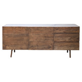 Bayview Living Beckett Acacia Wood &amp; Marble Sideboard Buffet