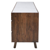 Bayview Living Beckett Acacia Wood &amp; Marble Sideboard Buffet