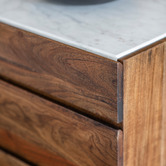 Bayview Living Beckett Acacia Wood &amp; Marble Sideboard Buffet