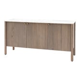Bayview Living Merlin  3 Door Mango Wood &amp; Marble Sideboard Buffet