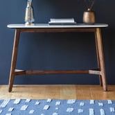 Bayview Living Buena Marble &amp; Acacia Wood Console Table