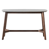 Bayview Living Buena Marble &amp; Acacia Wood Console Table