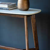 Bayview Living Buena Marble &amp; Acacia Wood Console Table