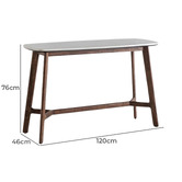 Bayview Living Buena Marble &amp; Acacia Wood Console Table