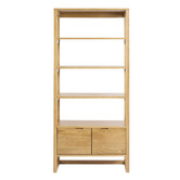Bayview Living Olwen 4 Tier 2 Door Oak Wood Shelving Unit