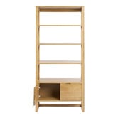 Bayview Living Olwen 4 Tier 2 Door Oak Wood Shelving Unit
