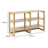 Bayview Living Olwen 2 Tier Oak Wood Shelving Unit