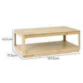 Bayview Living Rinae Pine Wood Coffee Table