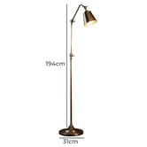 Bayview Living Chetan Brass Floor Lamp