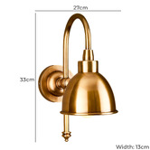 Bayview Living Diann Brass Gooseneck Wall Sconce