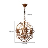 Bayview Living Small Rust Sundance Metal &amp; Chinese Crystal Chandelier