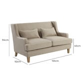 Bayview Living Natural Bronte 2 Seater Upholstered Sofa