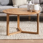 Bayview Living Olwen Round Oak Wood Coffee Table