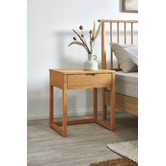 Bayview Living Rustic Olwen Oak Wood Bedside Table
