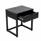 Bayview Living Rustic Olwen Oak Wood Bedside Table