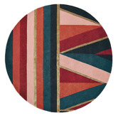 Ted Baker Burgundy Sahara Hand-Tufted Wool &amp; Viscose Round Rug