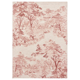 Ted Baker Pink Landscape Toile Printed Hand-Loomed Cotton Rug