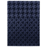 Ted Baker Navy Houndstooth Hand-Tufted Pure New Wool Rug