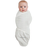 Baby Studio Baby Studio Light Grey &amp; White Organic Cotton Swaddle Wrap