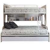 Gigi's Garden White Single Over Double Trio Bunk Bed with Shelves &amp; Trundle