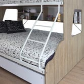 Gigi's Garden White Single Over Double Trio Bunk Bed with Shelves &amp; Trundle