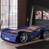 Gigi&#039;s Garden Blue Jones Racer Car Bed