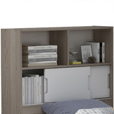 VIC Furniture Quentin King Single Storage Bed with Wall &amp; Tower Bookcase