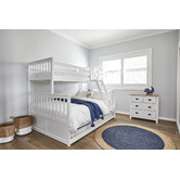Gigi&#039;s Garden White Seattle Single Over Double Convertible Bunk Bed with Trundle