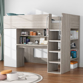 Gigi&#039;s Garden Horizon King Single Loft Bed with Shelves