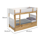 Gigi&#039;s Garden Irvine Rubberwood Convertible Bunk Bed with Trundle