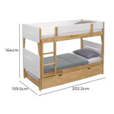 Gigi&#039;s Garden Irvine Rubberwood Convertible Bunk Bed with Trundle