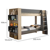 Gigi&#039;s Garden Cicely Single Bunk Bed with Bookshelf