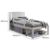 Gigi's Garden Clemmie Single Bed with Storage &amp; Guardrail