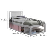Gigi's Garden Clemmie Single Bed with Storage &amp; Guardrail