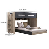 Gigi&#039;s Garden Campbell Single Over Double Bunk Bed with Shelves