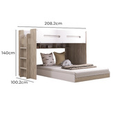 Gigi&#039;s Garden Campbell Single Over Double Bunk Bed with Shelves