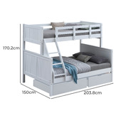 Gigi&#039;s Garden Lincoln Single Over Double Bunk Bed with Drawers