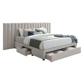Gigi's Garden Audree Upholstered Queen Bed with Storage Drawers &amp; Mattress