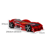 Gigi's Garden Gilbert Adjustable Racing Car Bed with Mattress