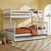 Gigi's Garden White Seattle Single Over Double Convertible Bunk Bed with Trundle