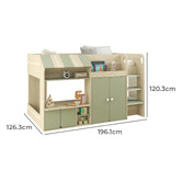 Gigi's Garden Sage Green Naomie Single Loft Bed with Play Nook &amp; Storage