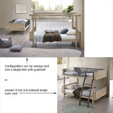 Gigi's Garden Melea Single Rubberwood Convertible Bunk Bed