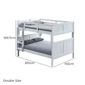 Gigi's Garden Lincoln Double Rubberwood Bunk Bed with Mattress