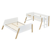 Gigi's Garden Evan Single Over Double Bunk Bed with Shelves &amp; Double Trundle