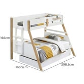 Gigi's Garden Ethan Single Over Double Bunk Bed with Single Trundle