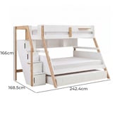Gigi's Garden Evan Single Over Double Bunk Bed with Shelves &amp; Double Trundle