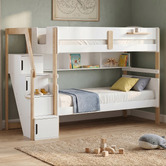Gigi's Garden Evan Single Bunk Bed with Shelves &amp; Staircase