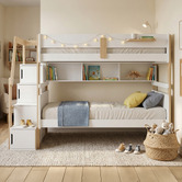 Gigi's Garden Evan Single Bunk Bed with Shelves &amp; Staircase