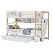Gigi's Garden Evan Single Bunk Bed with Shelves &amp; Staircase